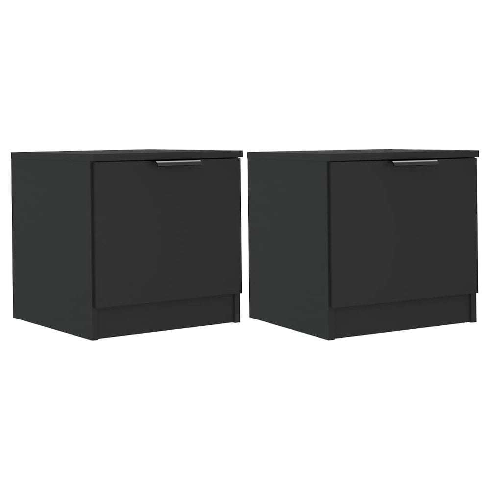Nachtkastjes 2 st 40x39x40 cm zwart MeubelReus