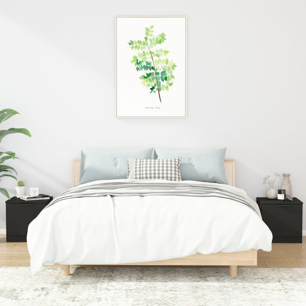 Nachtkastjes 2 st 40x39x40 cm zwart MeubelReus