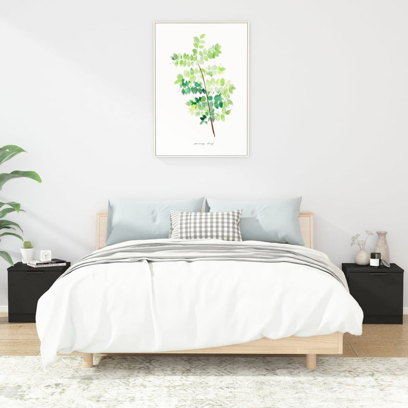 Nachtkastjes 2 st 40x39x40 cm zwart MeubelReus