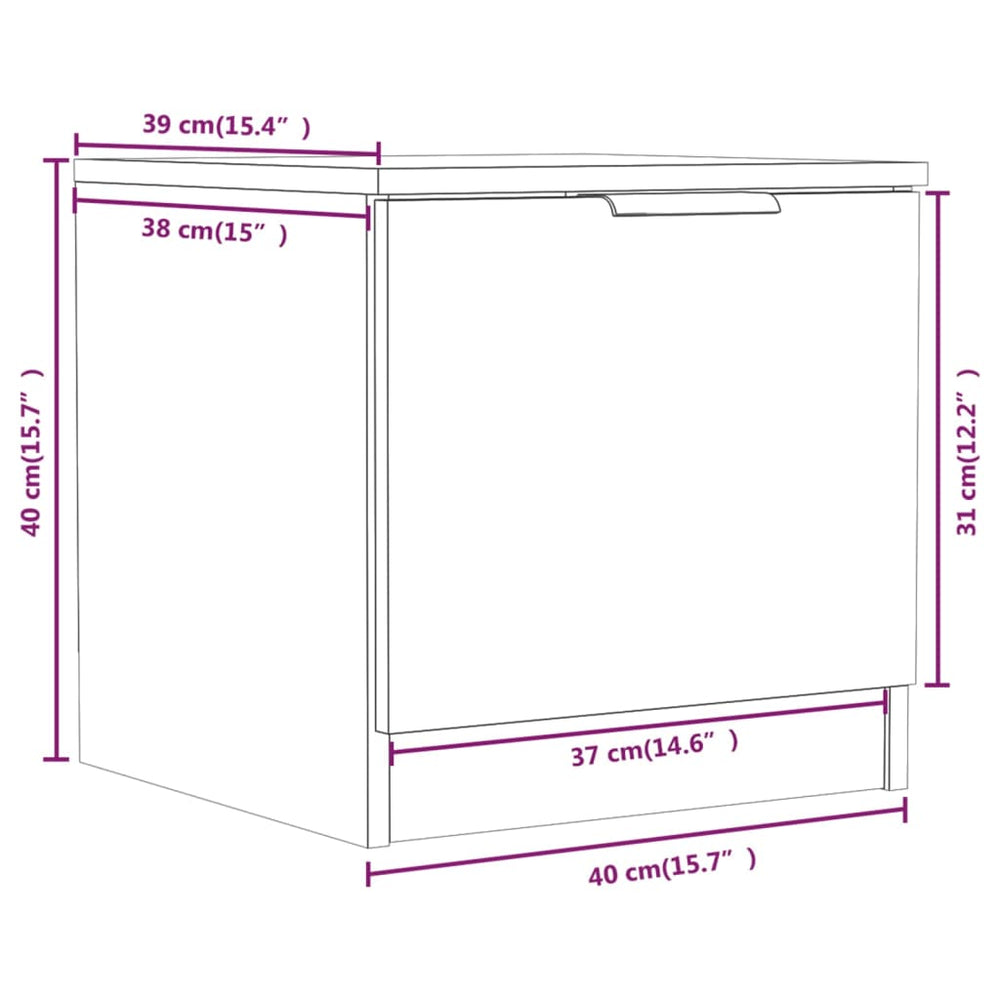 Nachtkastjes 2 st 40x39x40 cm sonoma eikenkleurig MeubelReus
