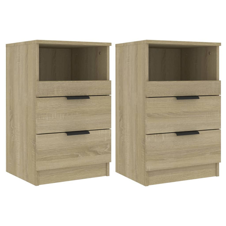 Nachtkastjes 2 st bewerkt hout sonoma eikenkleurig MeubelReus