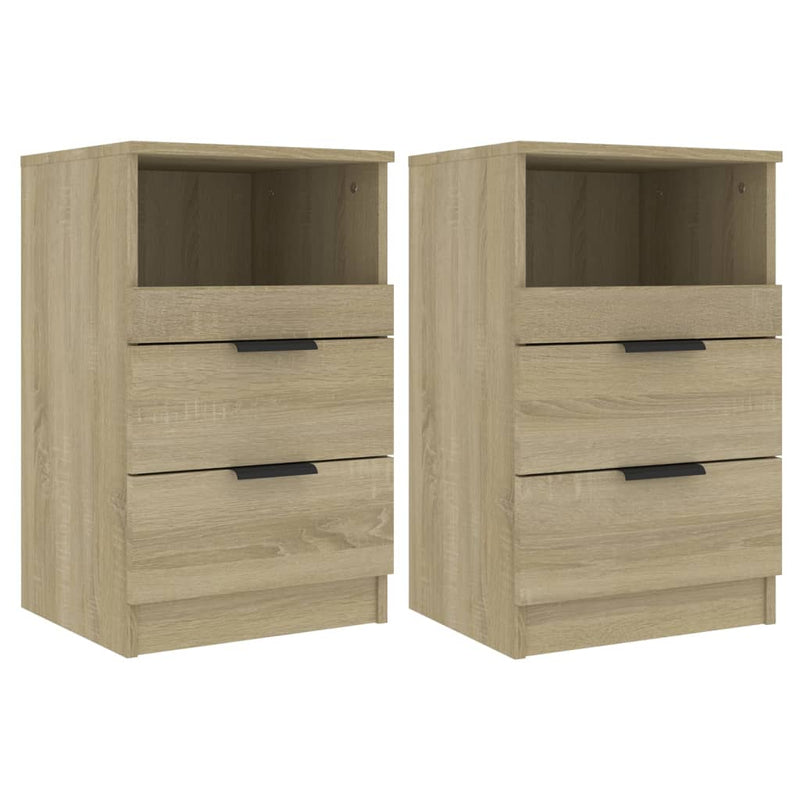 Nachtkastjes 2 st bewerkt hout sonoma eikenkleurig MeubelReus
