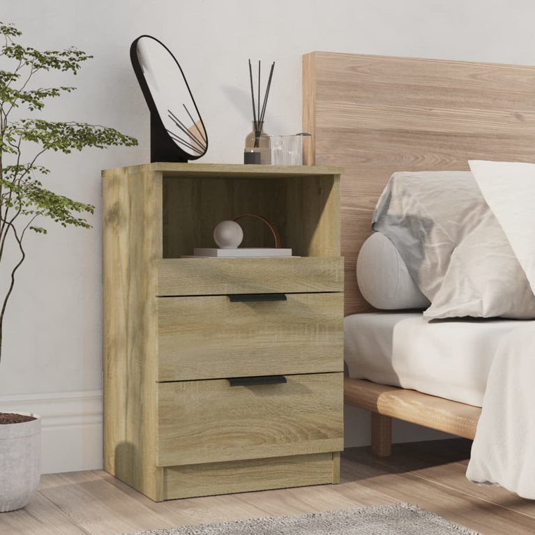 Nachtkastjes 2 st bewerkt hout sonoma eikenkleurig MeubelReus