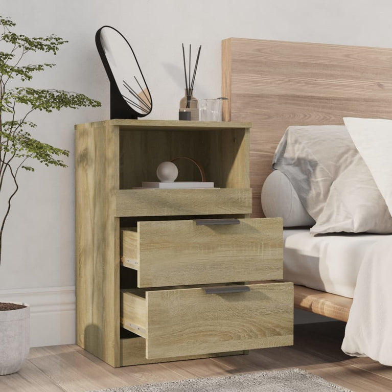 Nachtkastjes 2 st bewerkt hout sonoma eikenkleurig MeubelReus