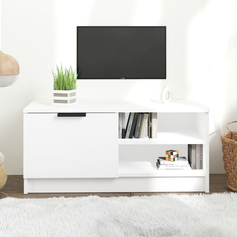Tv-meubel 80x35x36,5 cm bewerkt hout wit MeubelReus