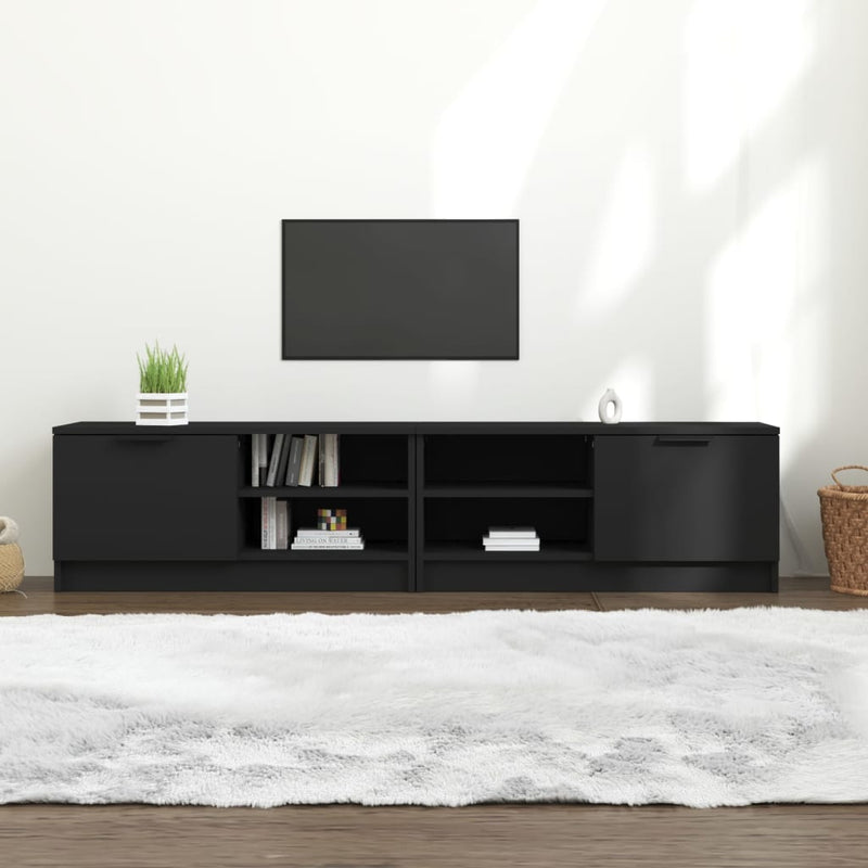 Tv-meubelen 2 st 80x35x36,5 cm bewerkt hout zwart