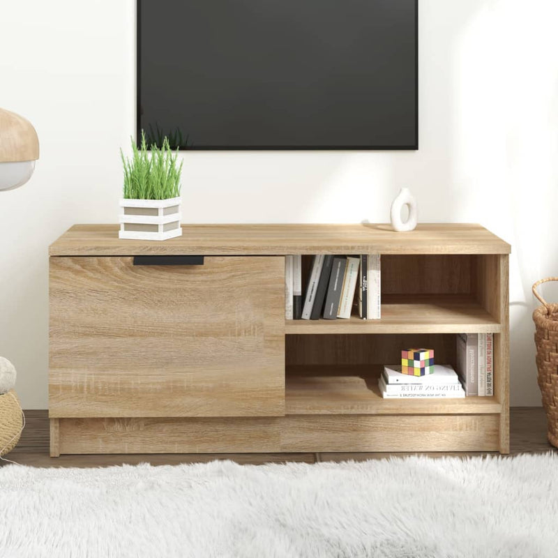 Tv-meubel 80x35x36,5 cm bewerkt hout sonoma eikenkleurig MeubelReus