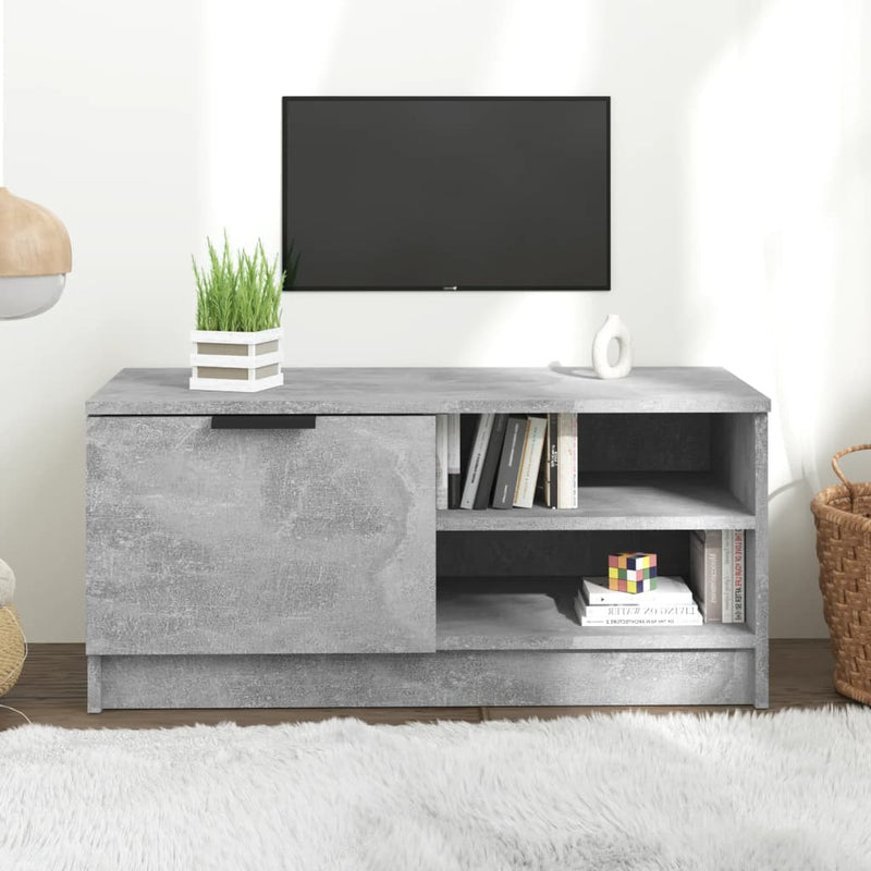 Tv-meubel 80x35x36,5 cm bewerkt hout betongrijs MeubelReus