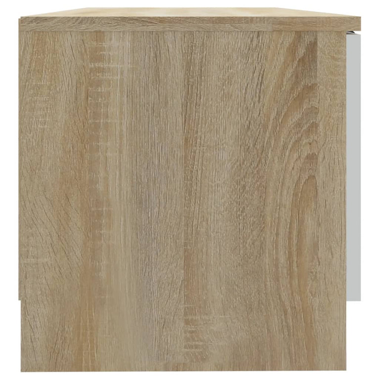 Tv-meubelen 2 st 80x35x36,5 cm bewerkt hout wit en sonoma eiken