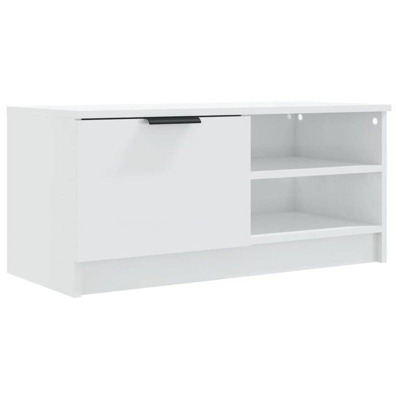 Tv-meubel 80x35x36,5 cm bewerkt hout hoogglans wit MeubelReus