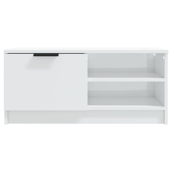 Tv-meubel 80x35x36,5 cm bewerkt hout hoogglans wit MeubelReus