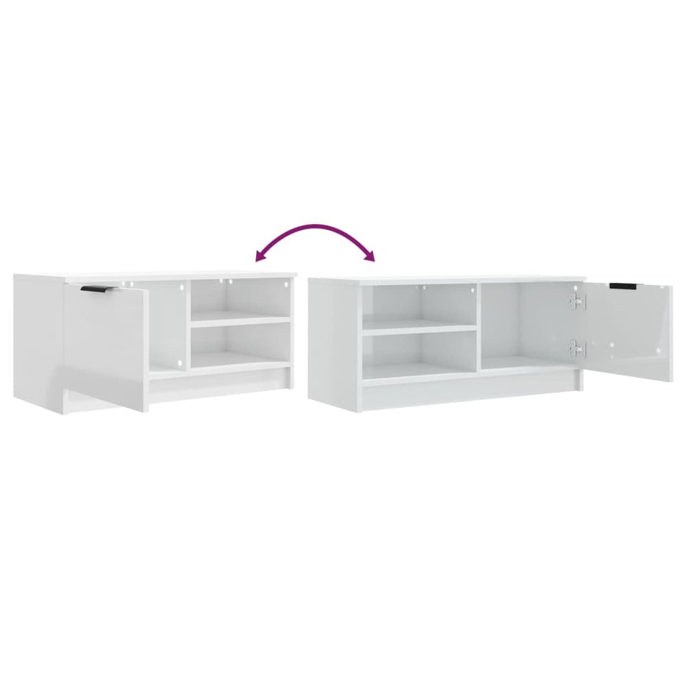 Tv-meubel 80x35x36,5 cm bewerkt hout hoogglans wit MeubelReus