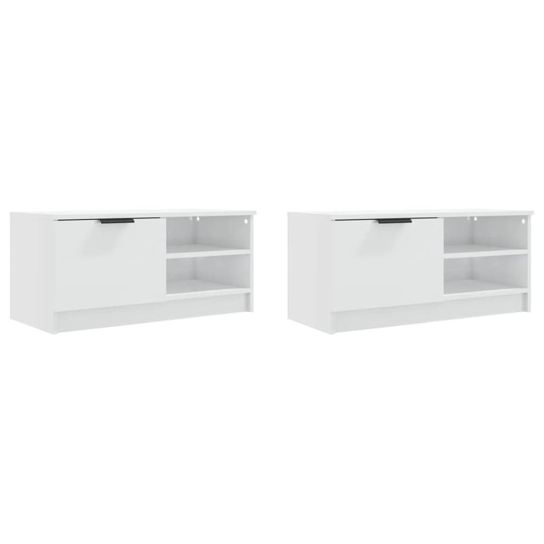 Tv-meubelen 2 st 80x35x36,5 cm bewerkt hout hoogglans wit