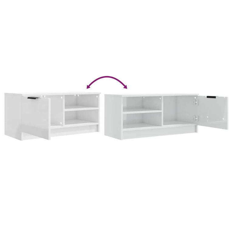 Tv-meubelen 2 st 80x35x36,5 cm bewerkt hout hoogglans wit