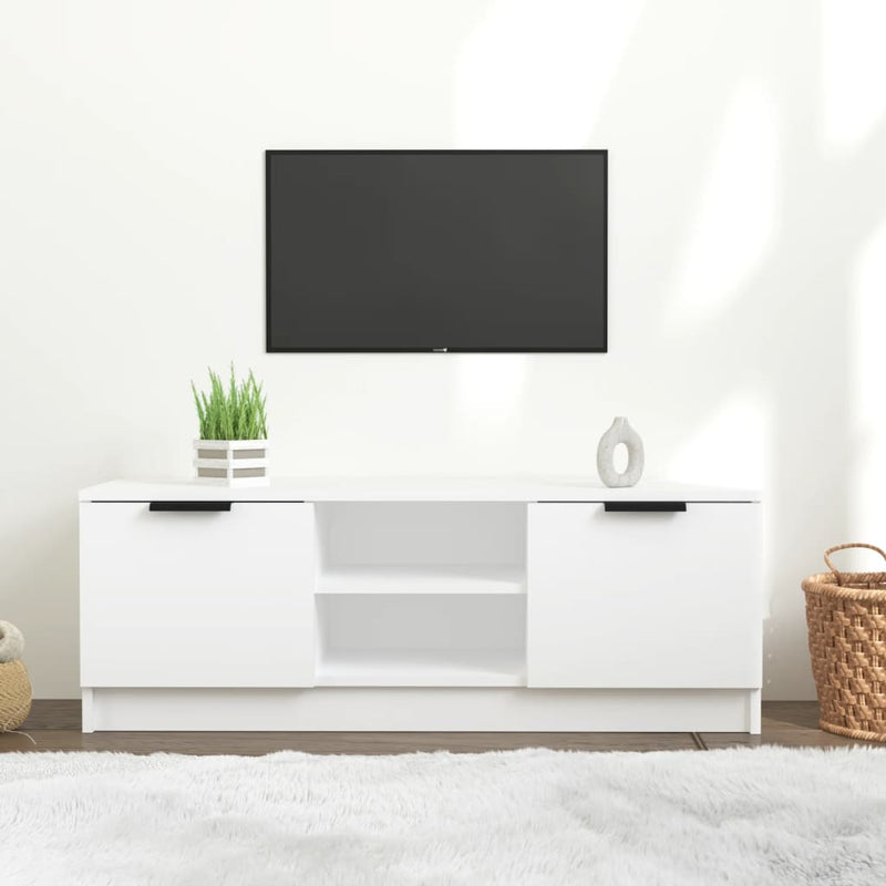 Tv-meubel 102x35x36,5 cm bewerkt hout wit MeubelReus