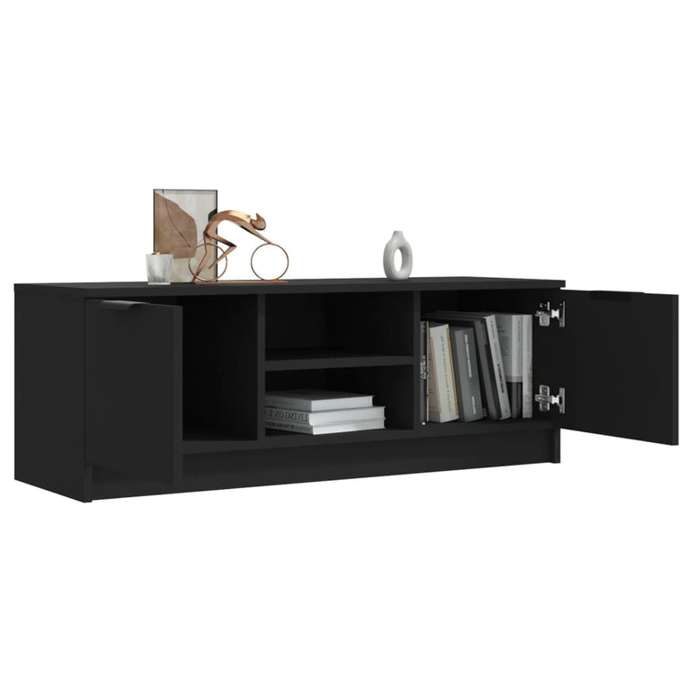 Tv-meubel 102x35x36,5 cm bewerkt hout zwart MeubelReus