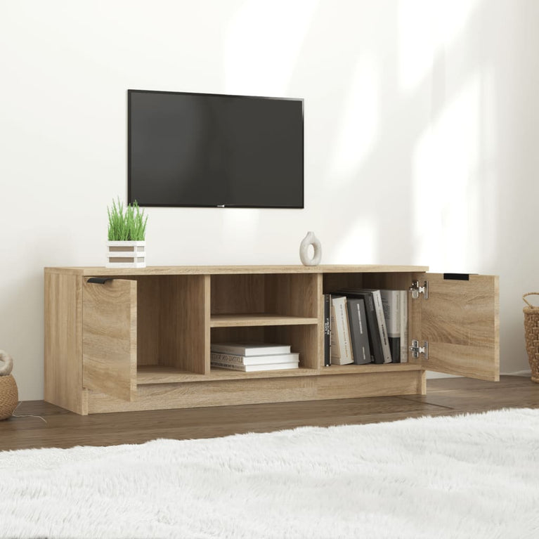 Tv-meubel 102x35x36,5 cm bewerkt hout sonoma eikenkleurig