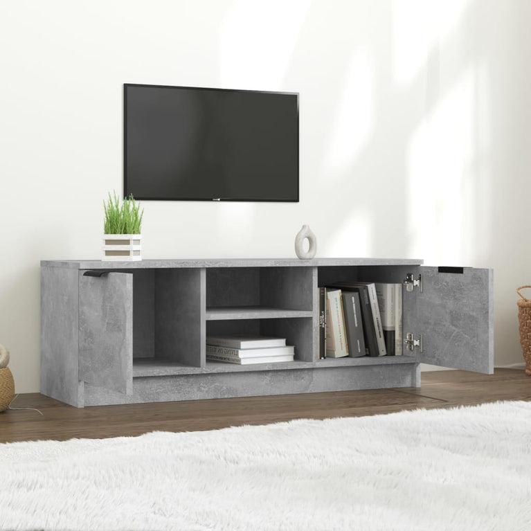 Tv-meubel 102x35x36,5 cm bewerkt hout betongrijs MeubelReus