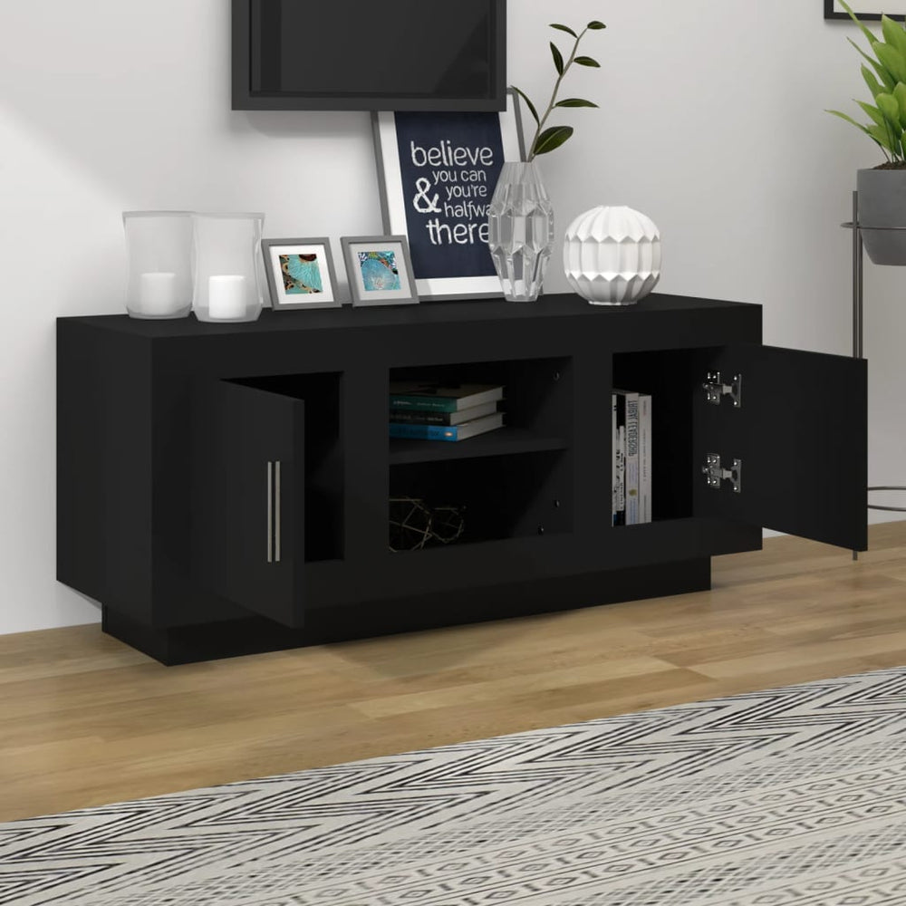 Tv-meubel 102x35x45 cm bewerkt hout zwart MeubelReus