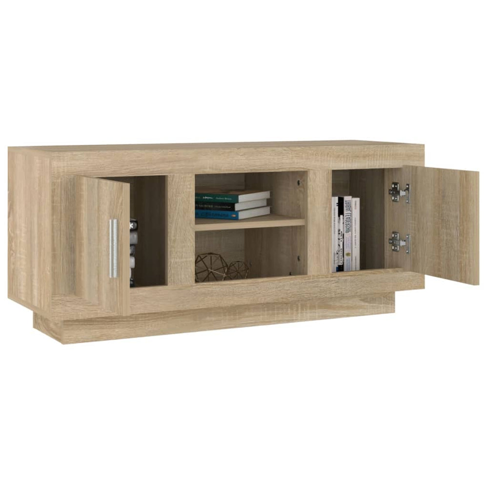 Tv-meubel 102x35x45 cm bewerkt hout sonoma eikenkleurig MeubelReus