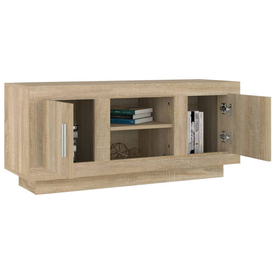 Tv-meubel 102x35x45 cm bewerkt hout sonoma eikenkleurig MeubelReus