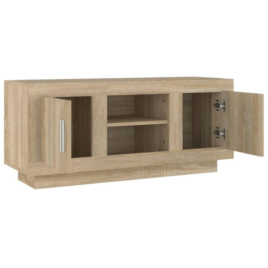 Tv-meubel 102x35x45 cm bewerkt hout sonoma eikenkleurig MeubelReus