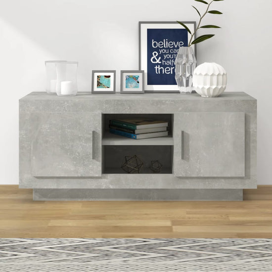 Tv-meubel 102x35x45 cm bewerkt hout betongrijs MeubelReus