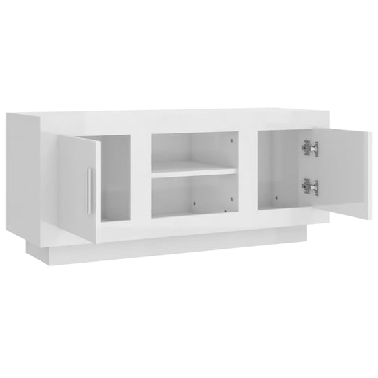 Tv-meubel 102x35x45 cm bewerkt hout hoogglans wit MeubelReus