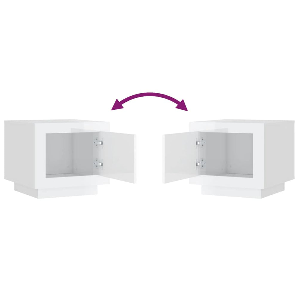 Salontafel 51x50x45 cm bewerkt hout hoogglans wit MeubelReus