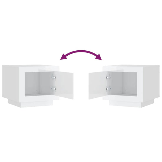 Salontafel 51x50x45 cm bewerkt hout hoogglans wit MeubelReus