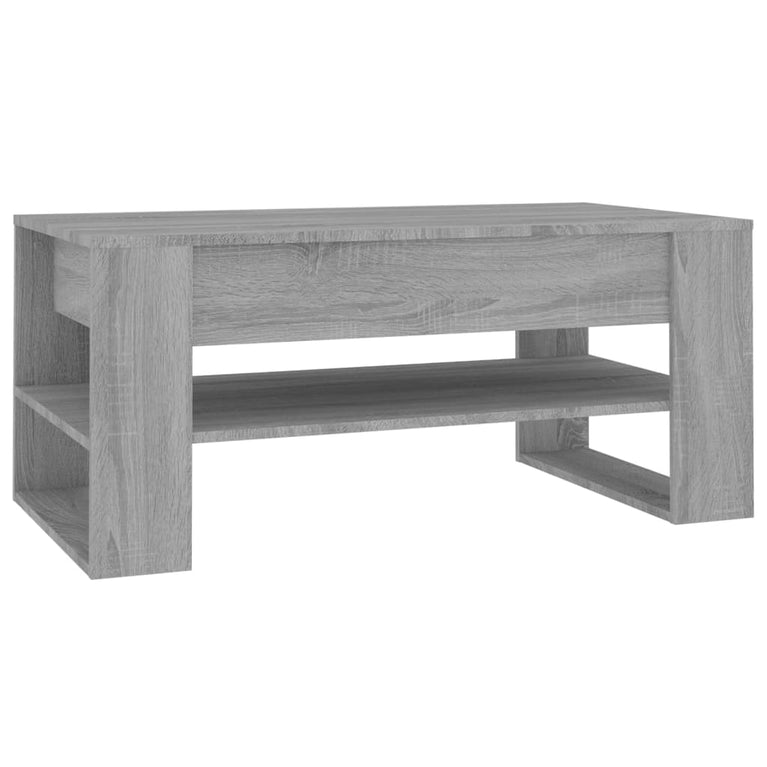 Salontafel 102x55x45 cm bewerkt hout grijs sonoma eikenkleurig MeubelReus