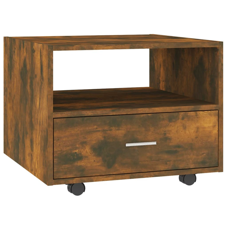 Salontafel 55x55x40 cm bewerkt hout gerookt eikenkleurig MeubelReus