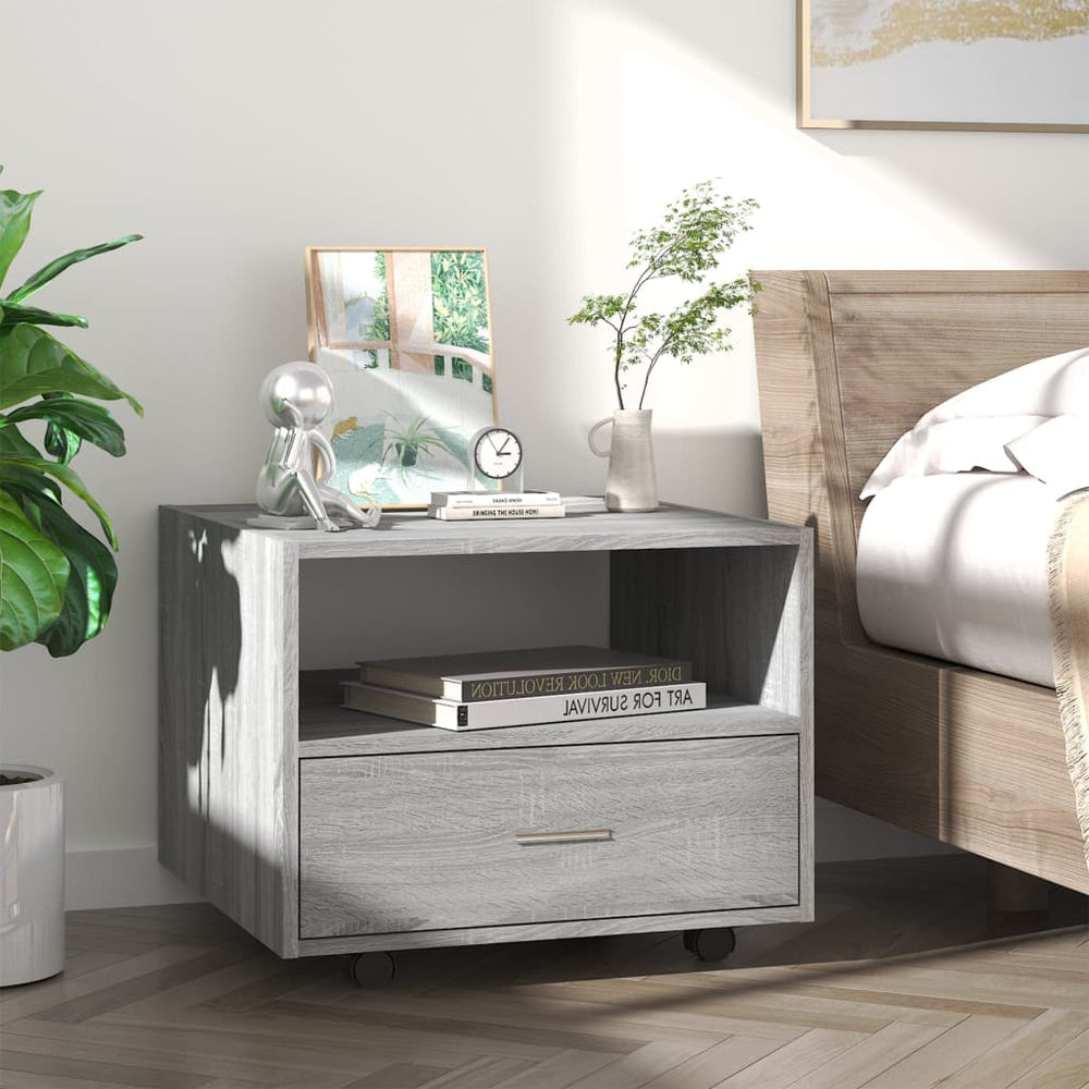 Salontafel 55x55x40 cm bewerkt hout grijs sonoma eikenkleurig MeubelReus