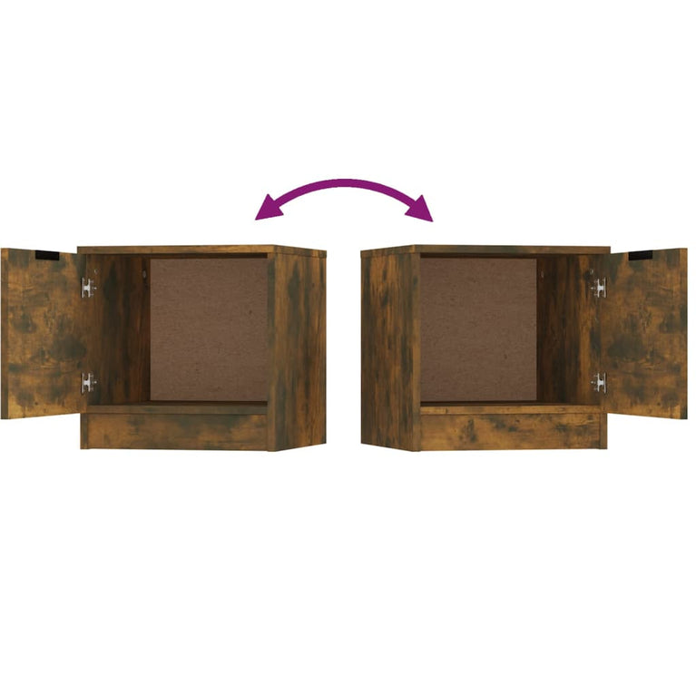 Nachtkastjes 2 st 40x39x40 cm gerookt eikenkleurig MeubelReus