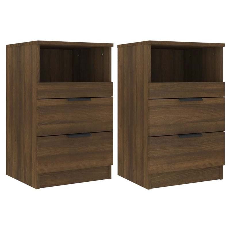 Nachtkastjes 2 st bewerkt hout bruineikenkleurig MeubelReus