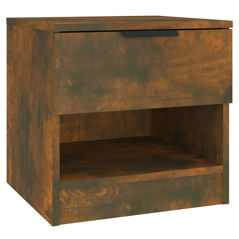 Nachtkastje bewerkt hout gerookt eikenkleurig MeubelReus