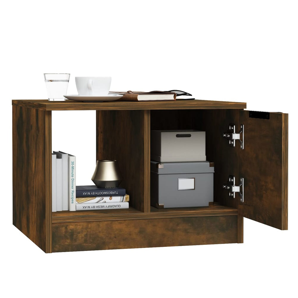 Salontafel 50x50x36 cm bewerkt hout gerookt eikenkleurig MeubelReus