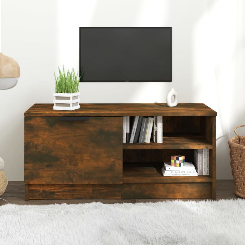 Tv-meubel 80x35x36,5 cm bewerkt hout gerookt eikenkleurig MeubelReus