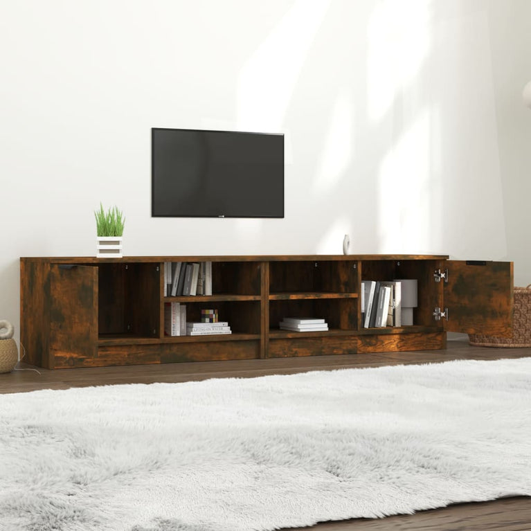 Tv-meubelen 2 st 80x35x36,5 cm bewerkt hout gerookt eikenkleur MeubelReus