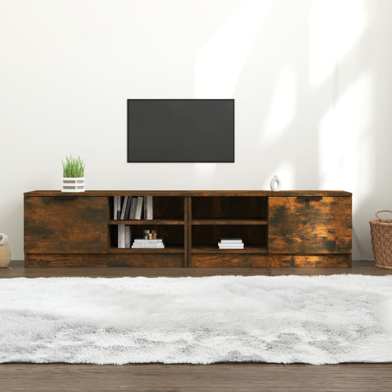 Tv-meubelen 2 st 80x35x36,5 cm bewerkt hout gerookt eikenkleur MeubelReus