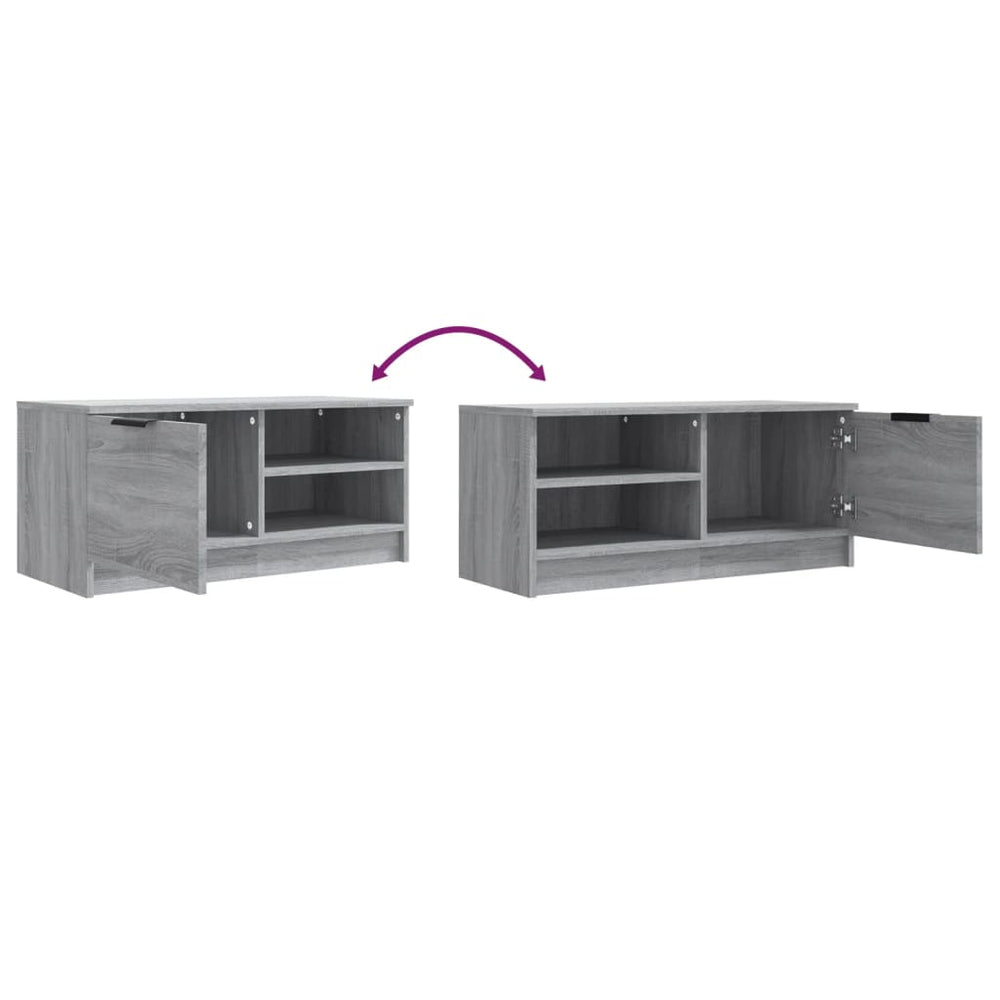 Tv-meubel 80x35x36,5 cm bewerkt hout grijs sonoma eikenkleurig MeubelReus