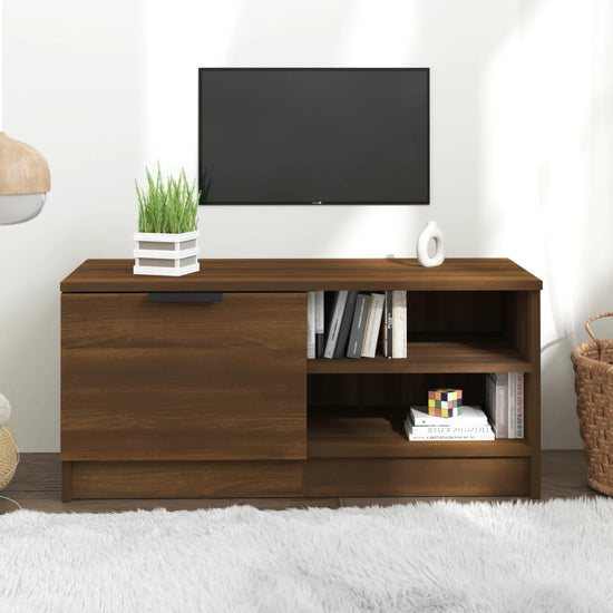 Tv-meubel 80x35x36,5 cm bewerkt hout bruineikenkleurig MeubelReus