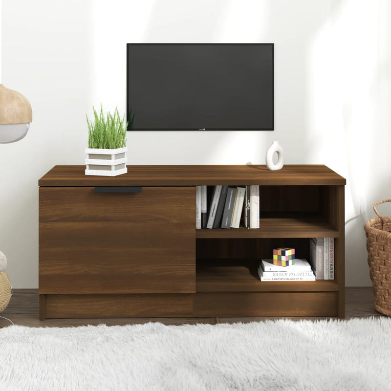 Tv-meubel 80x35x36,5 cm bewerkt hout bruineikenkleurig MeubelReus