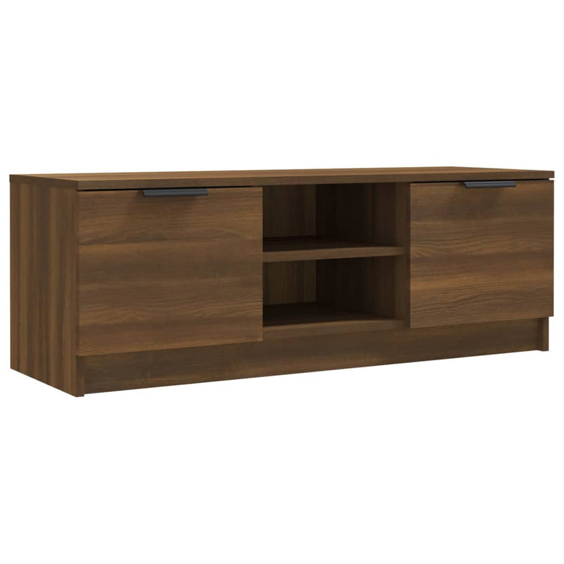Tv-meubel 102x35x36,5 cm bewerkt hout bruin eikenkleur