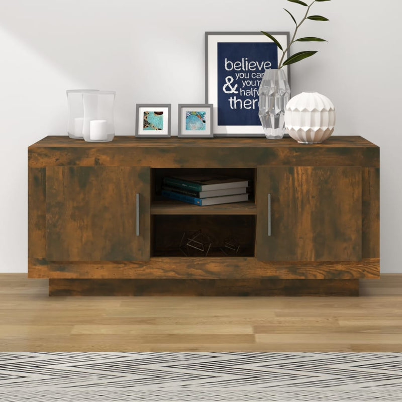 Tv-meubel 102x35x45 cm bewerkt hout gerookt eikenkleurig MeubelReus
