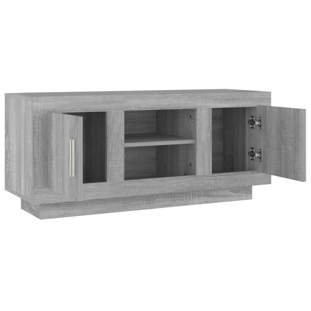 Tv-meubel 102x35x45 cm bewerkt hout grijs sonoma eikenkleurig MeubelReus