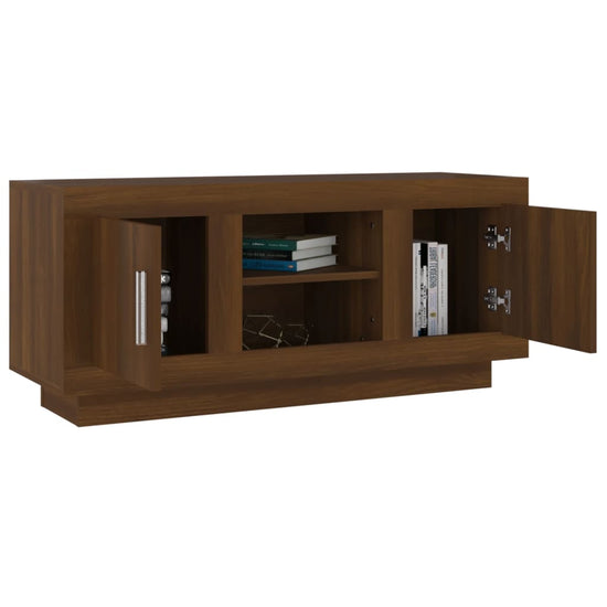 Tv-meubel 102x35x45 cm bewerkt hout bruin eikenkleur MeubelReus