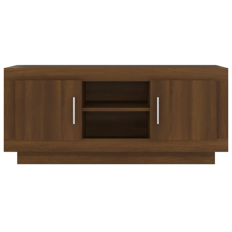 Tv-meubel 102x35x45 cm bewerkt hout bruin eikenkleur MeubelReus