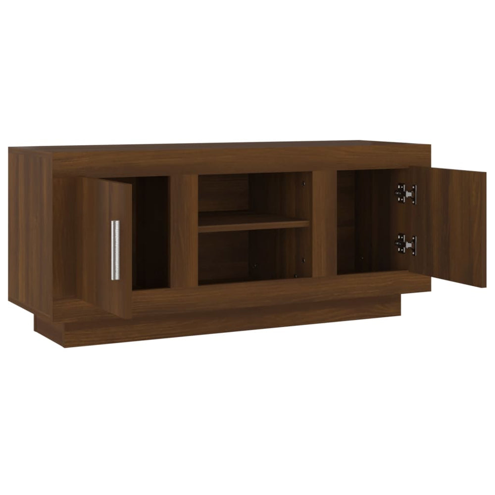 Tv-meubel 102x35x45 cm bewerkt hout bruin eikenkleur MeubelReus