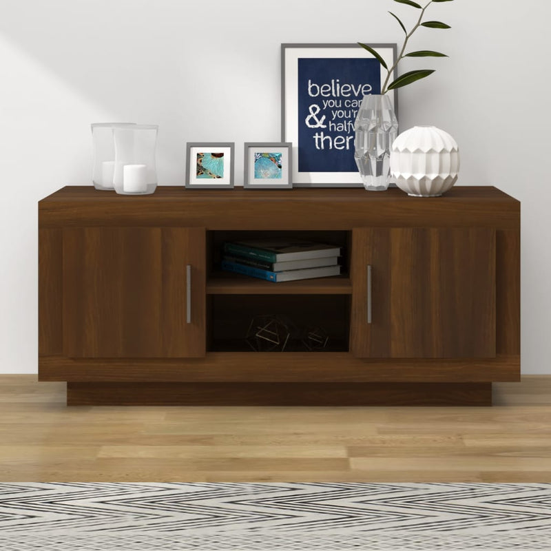 Tv-meubel 102x35x45 cm bewerkt hout bruin eikenkleur MeubelReus